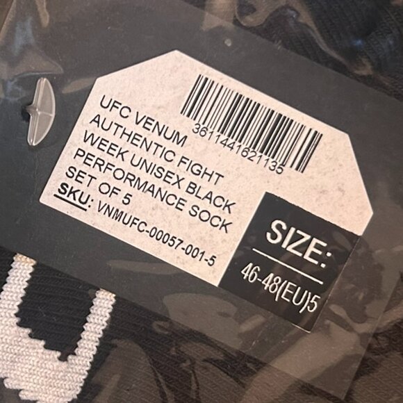 Venum UFC Performance Socks – Set of 5 Pairs (Size M/L) - Picture 5 of 6